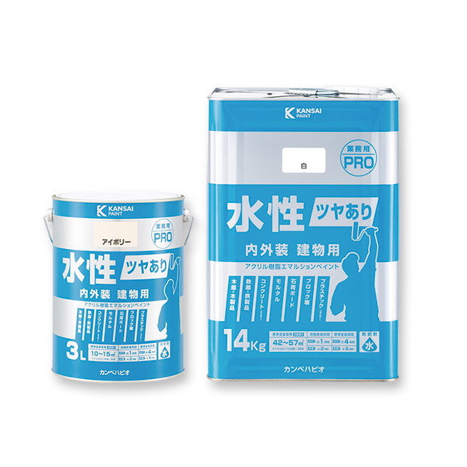 カンペハピオ ペンキ 塗料 水性 つやあり こげちゃ色 14L 水性塗料 日本製 ハピオフレンズ 00077650161140