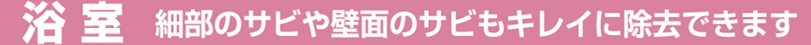 浴室　細部のサビや壁面のサビもキレイに除去できます